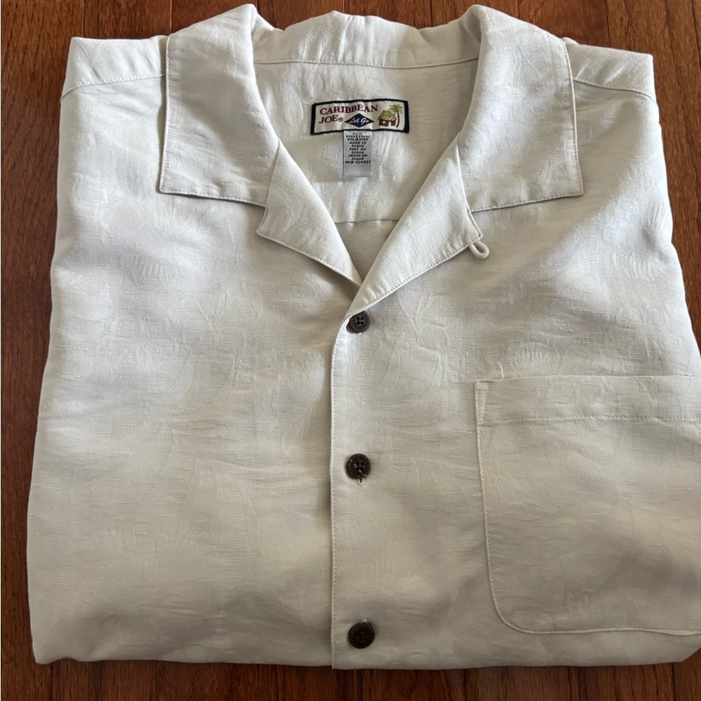 Men’s Caribbean Joe Collard Button-Down Shirt size Large